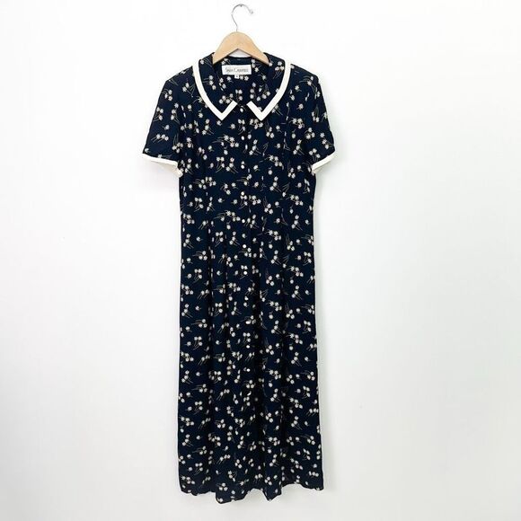 Sara Campbell Vintage Talbots Women’s All Over Floral Button Front Collared Maxi - Picture 2 of 9